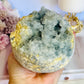 Huge Divine Natural Blue Celestite Druzy Geode | Sphere on Stand 1.65KG