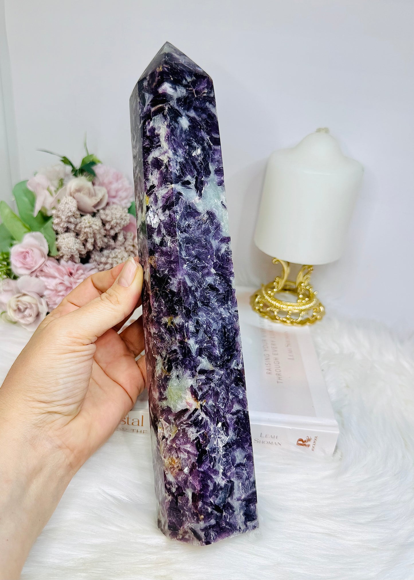 High Grade Purple Mica Tower 29cm 1.38KG