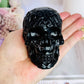 Black Obsidian Filigree Carved Skull 9cm 417g