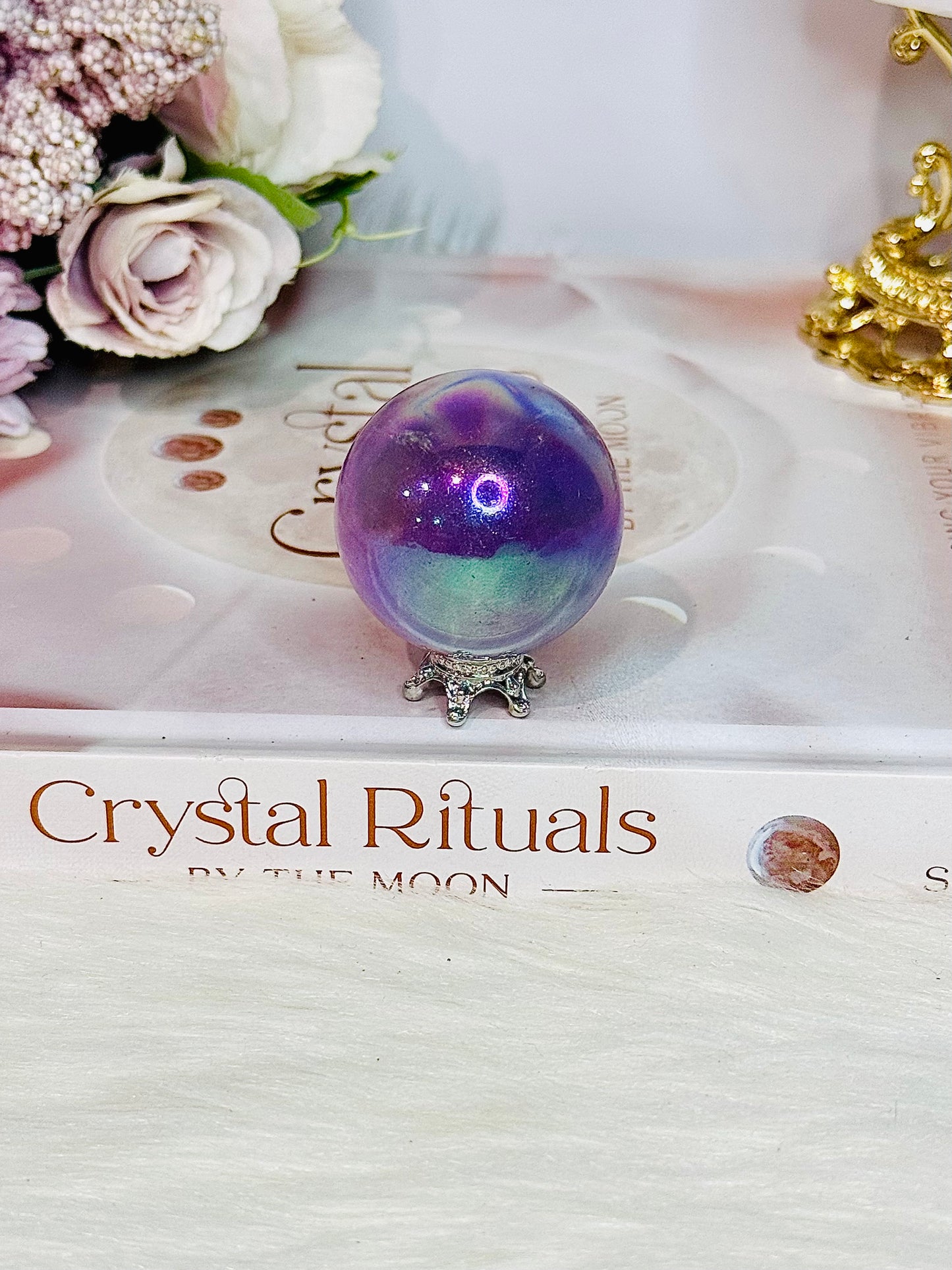 Beautiful Angel Aura Amethyst Sphere on Stand 4cm