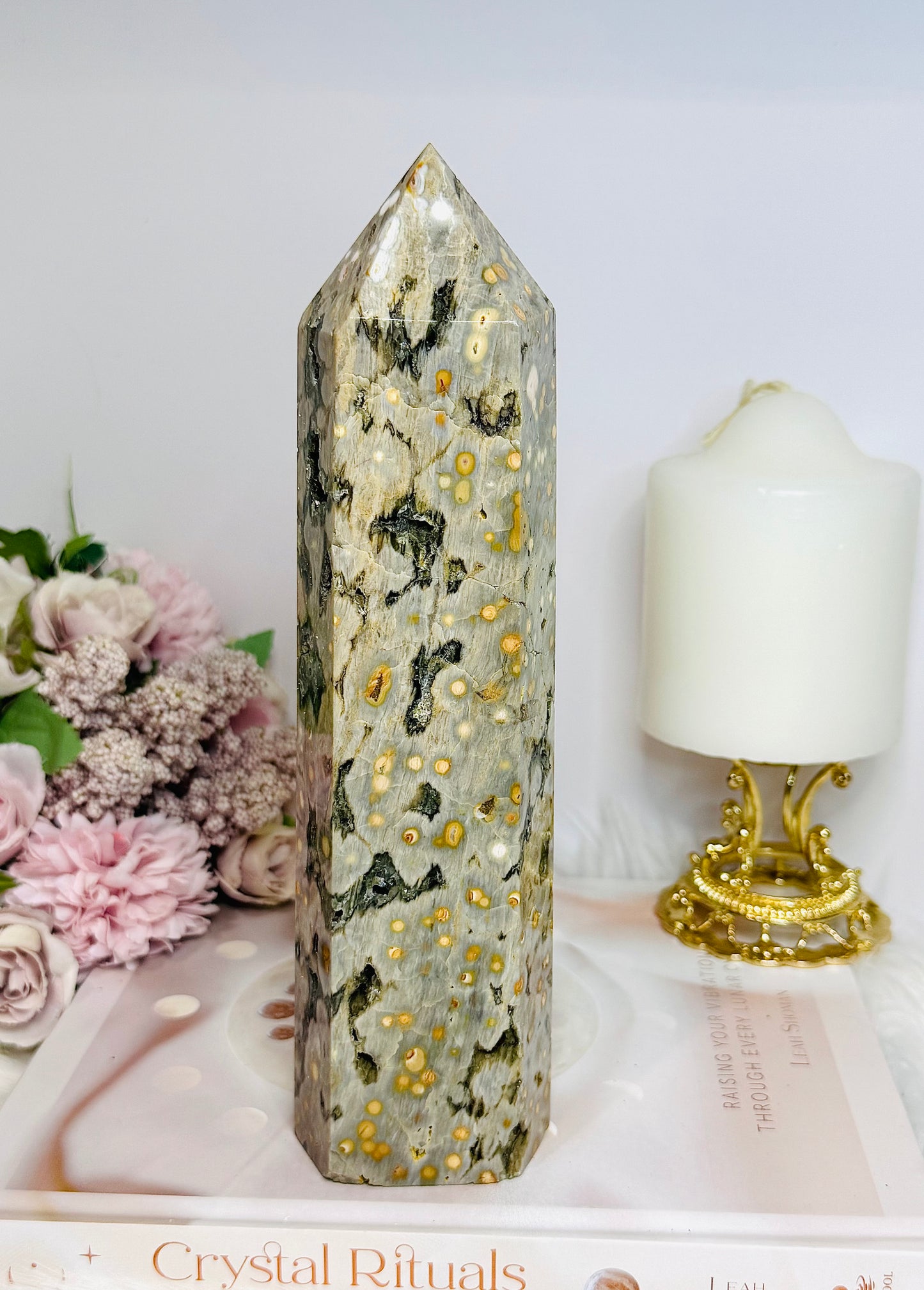 Large Ocean Jasper Druzy Tower 21.5cm 971g