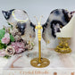 Black Flower Agate Butterfly Wings on Stand 15cm