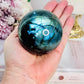 Gorgeous Large 439gram Labradorite Sphere On Stand with Stunning Blue Flash