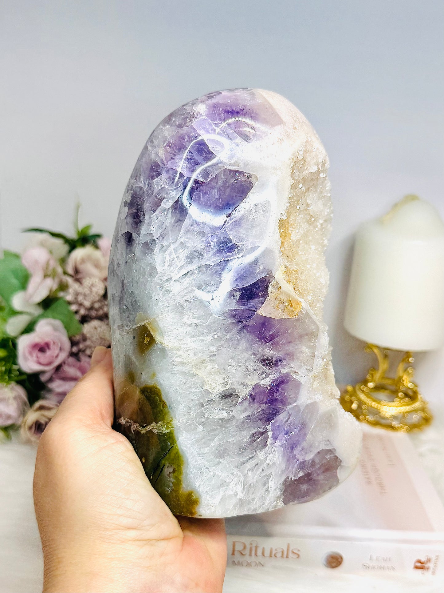 High Grade Pink Amethyst X Amethyst Sugar Druzy Freeform 17cm 1.9KG
