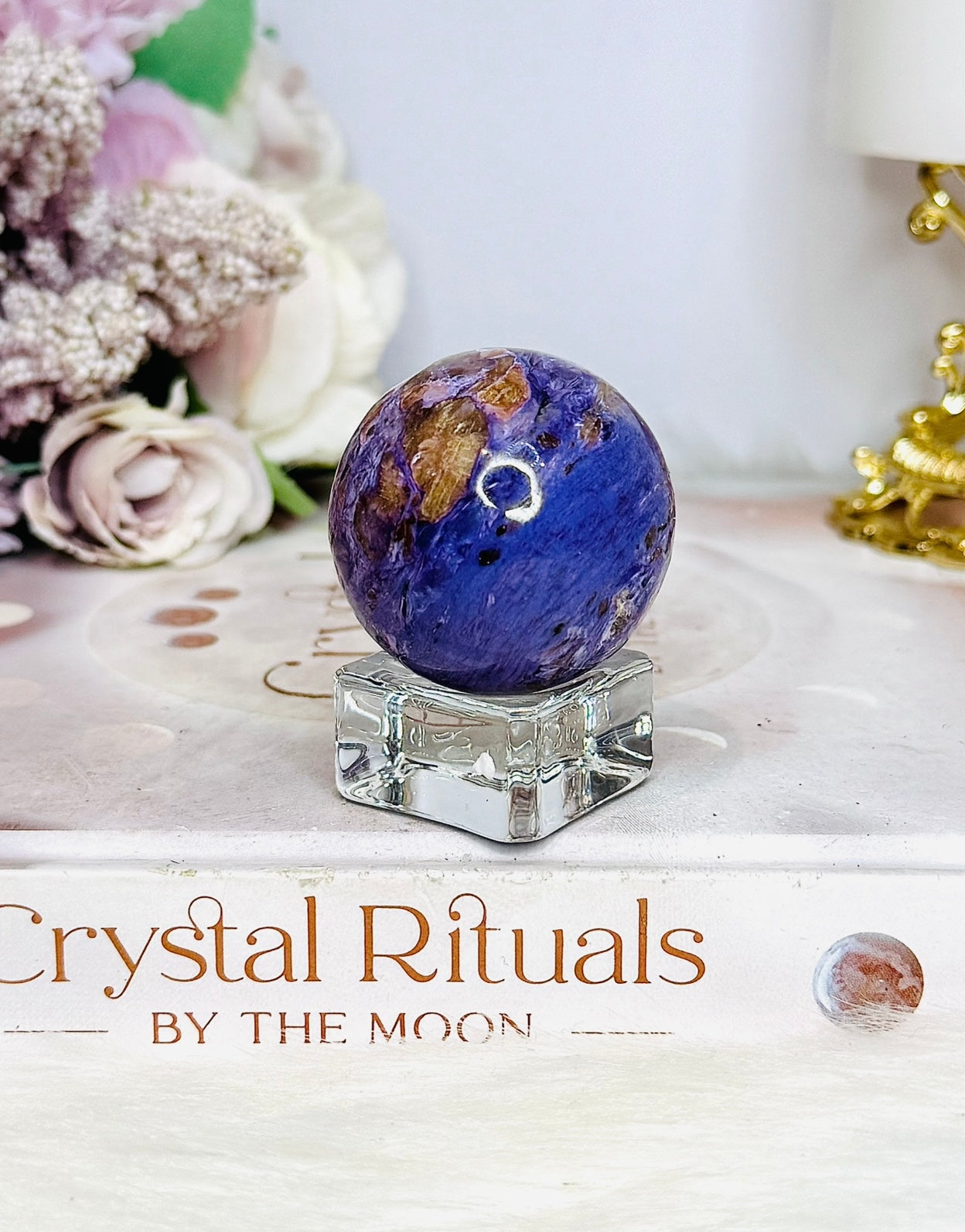Natural Rare Charoite Sphere On Stand 76g