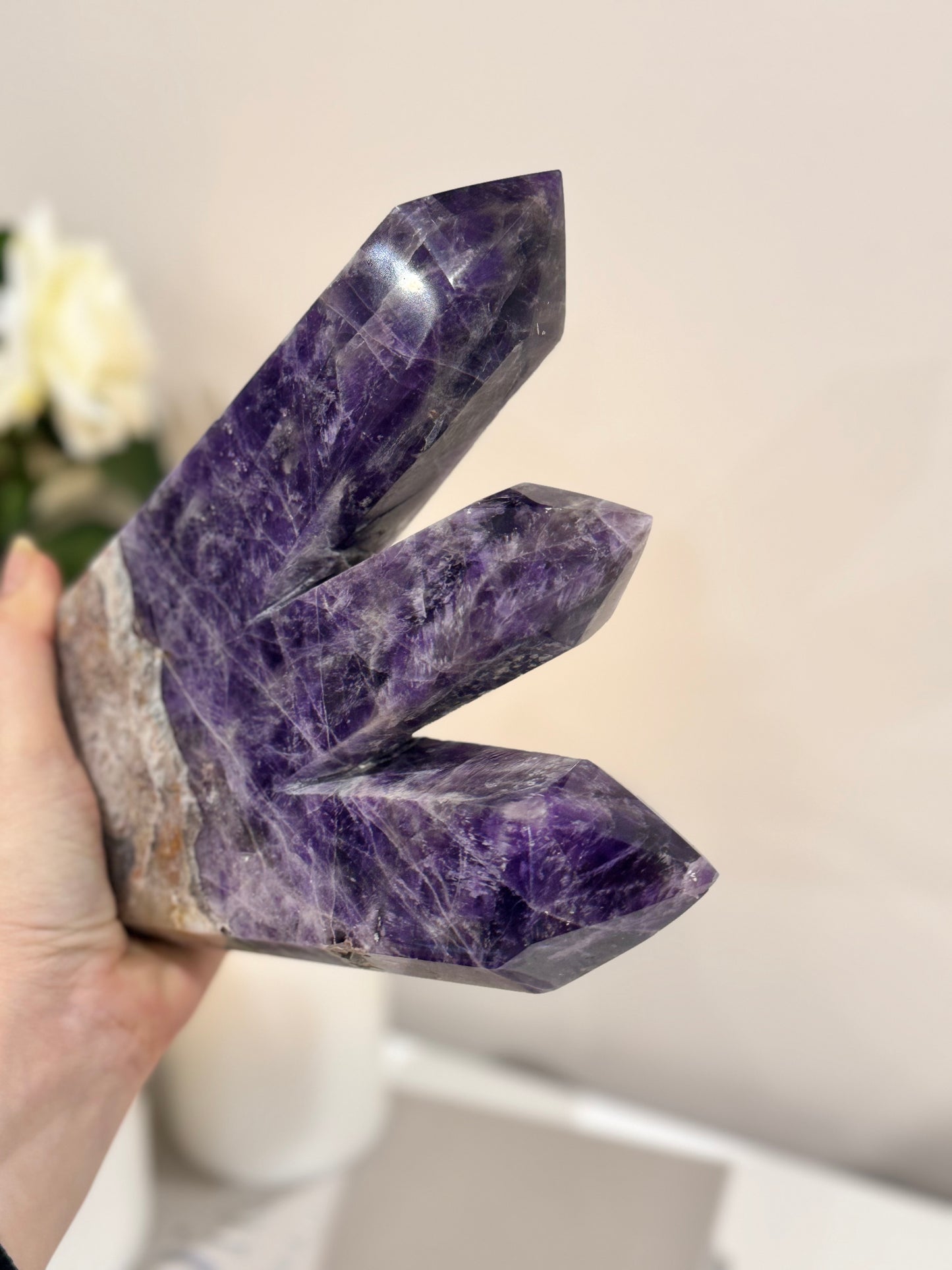 Large 1.68KG Dream | Chevron Amethyst Triple Tower