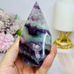 High Grade Large Fluorite Flame with Rainbows 11cm