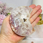Druzy Pink Amethyst X Flower Agate Moon On Stand 17.5cm