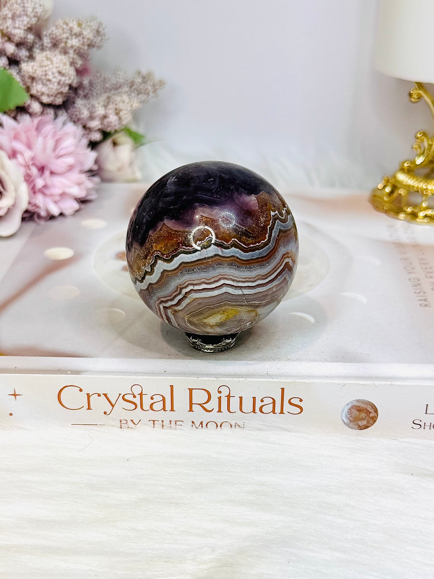 Amethyst X Mexican Crazy Lace Sphere On Stand 228g