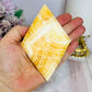 Orange Calcite Diamond Carving On Stand 18cm