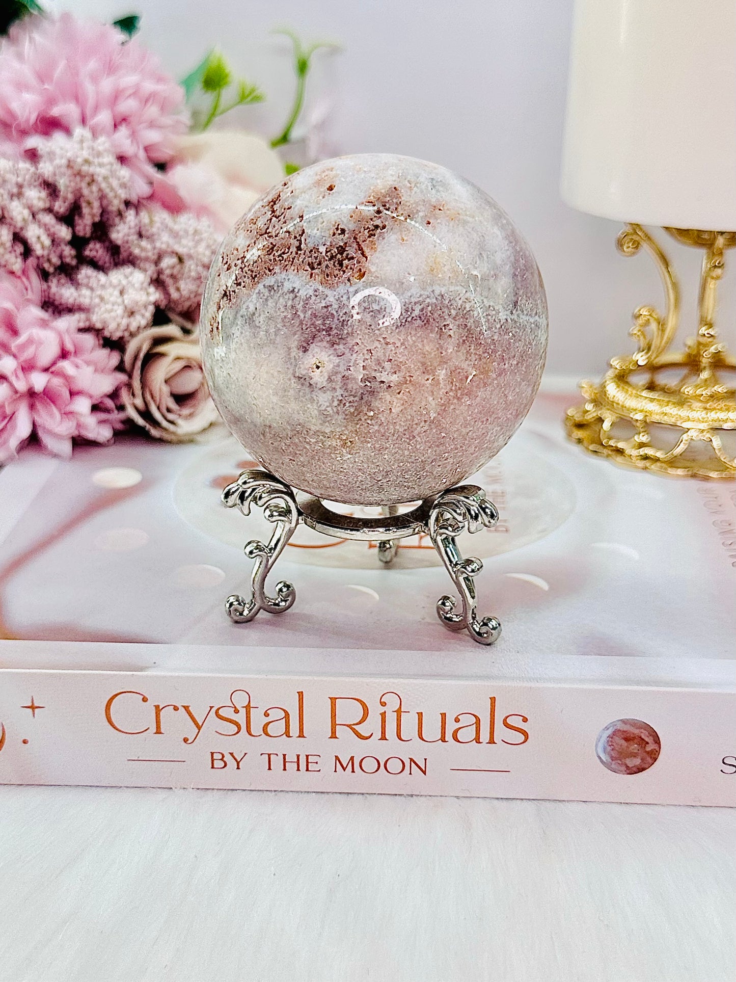 Simple Elegance ~ Pink Amethyst Druzy Sphere On Stand From Brazil 296grams