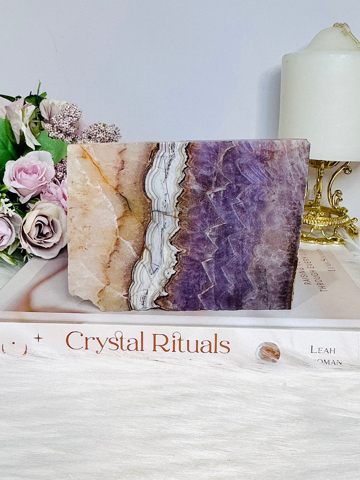 Natural Crazy Lace Amethyst Slab 11.5cm