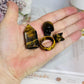 Tigers Eye Tower, Ring, Skull & Merkaba Carvings