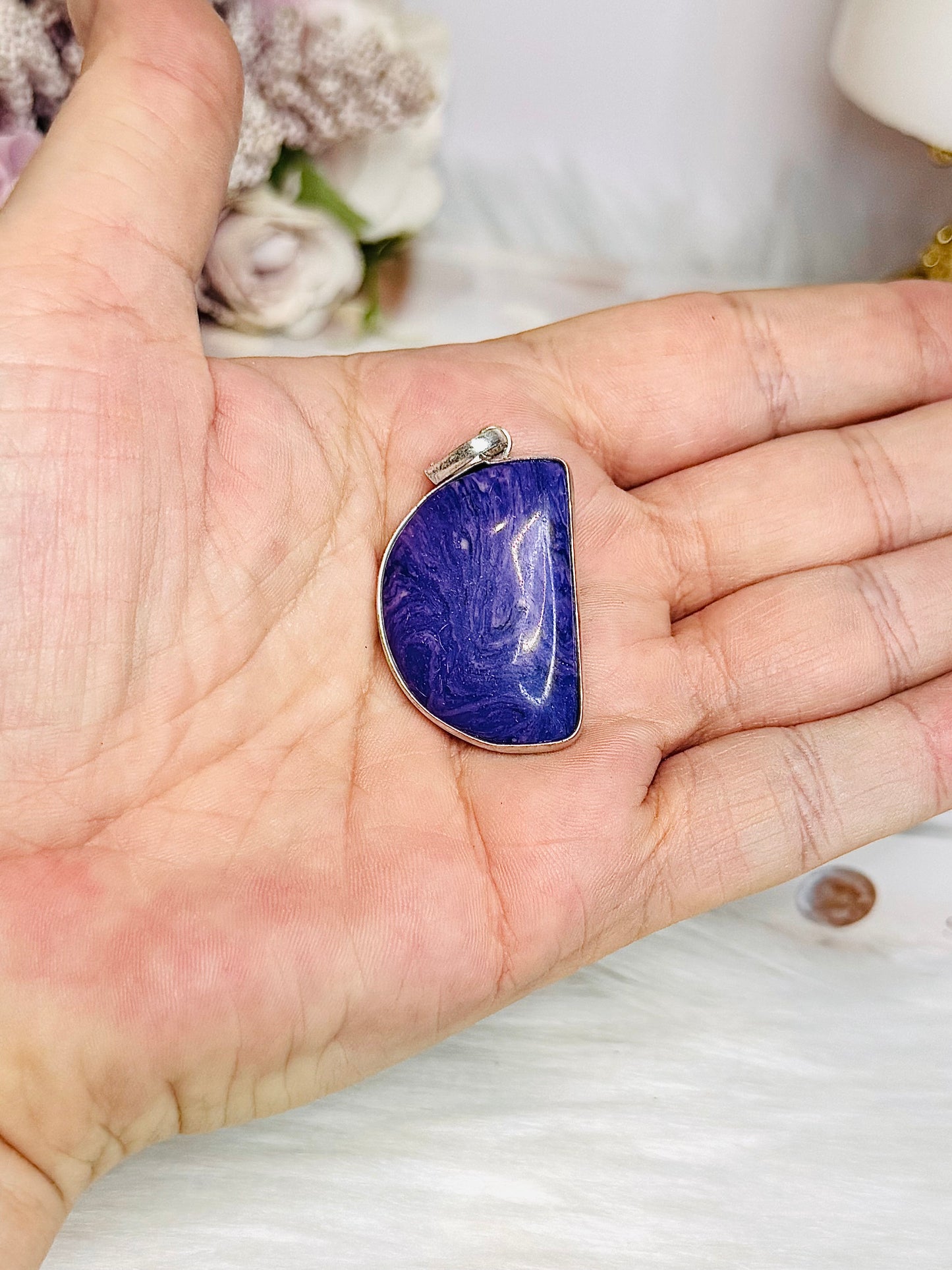 Charoite Sterling Silver Pendant