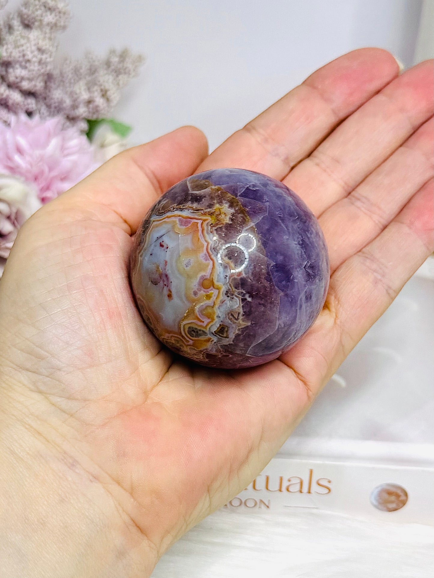 Crazy Lace Amethyst Sphere on Stand 184g