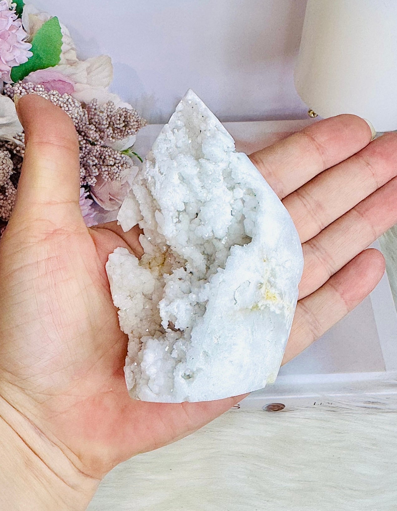 White Chunky Quartz Flame | Freeform 10cm