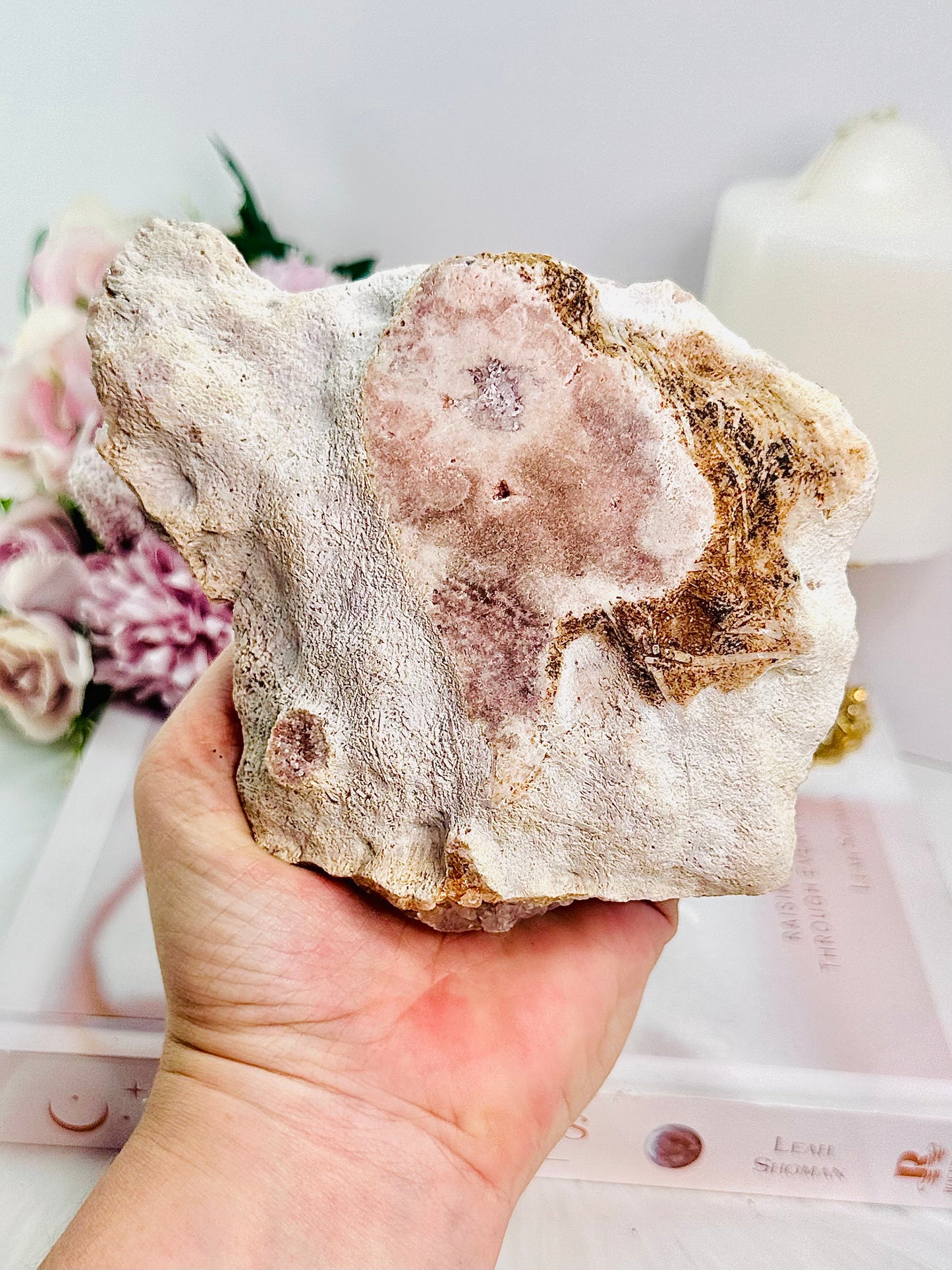 Gorgeous 429Gram Pink Amethyst Druzy Slab From Brazil