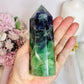 Incredibly Stunning High Grade Rainbow Fluorite Chunky Tower With Rainbows 13cm