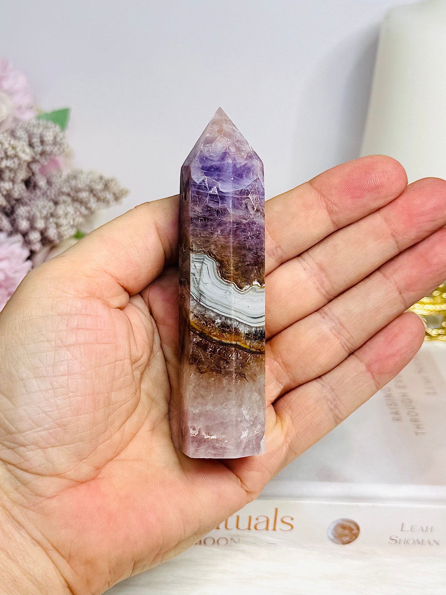 Crazy Lace Amethyst Tower 9.5cm