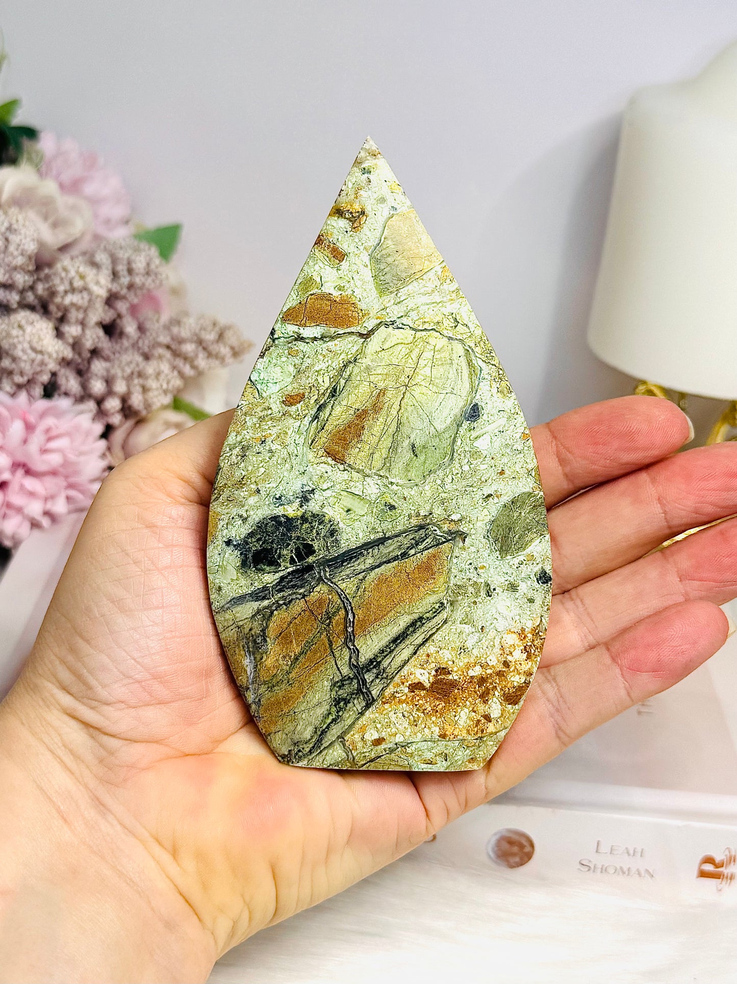 Variscite Carved Flame 12cm