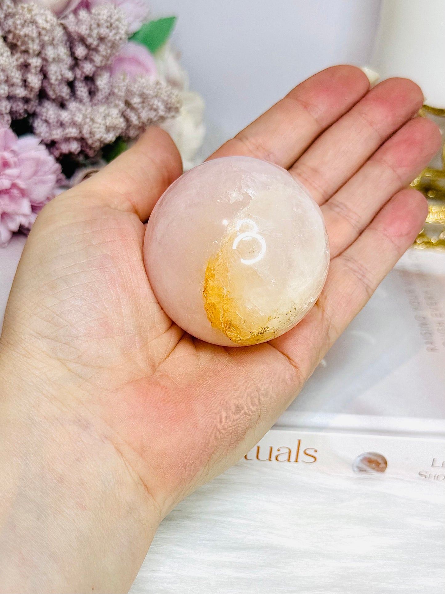 Rose Quartz Sphere On Stand 201g