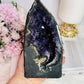 Classy & Truly Fabulous High Grade Large Deep Purple Sparkling Amethyst Cathedral 15cm 925grams From Brazil