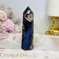 High Grade Blue Flower Agate Tower 9cm