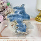 Blue Coral Fossil Specimen Slab on Stand 10.5cm
