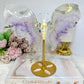 Amethyst In Quartz Wings on Stand 19.5cm
