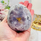 High Grade 14.5cm Druzy Pink Amethyst Freeform | Egg On Stand 558grams