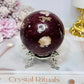 Large Red Jasper Sphere on Stand 471g
