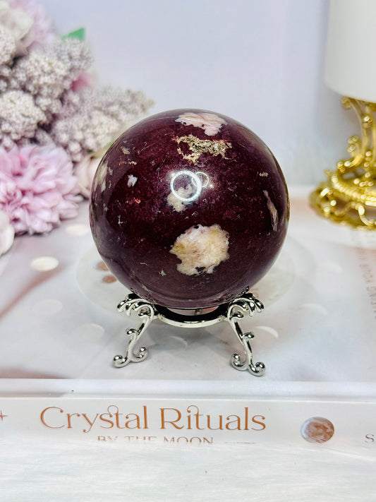 Large Red Jasper Sphere on Stand 471g