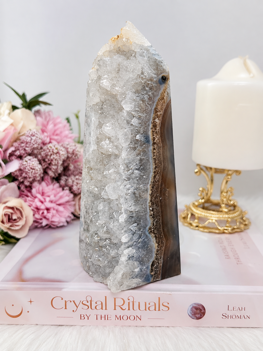Large Druzy Agate Tower | Obelisk 750g 17cm