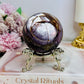 Large High Grade Purple Mica Sphere 448g On Stand