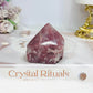 Strawberry Quartz Polished Top Freeform (natural fracture line in top)