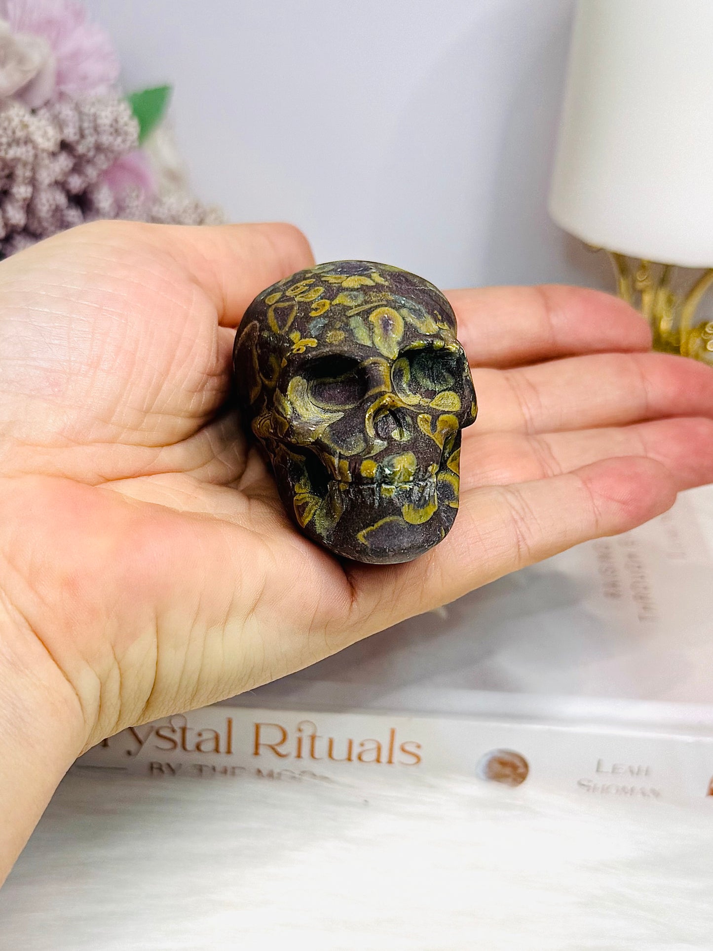 Fruit Jasper Carved Skull 6cm