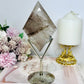 Smokey Quartz Diamond On Stand 18.5cm