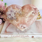 Classy & Fabulous Large Druzy Pink Amethyst Puffy Heart On Stand 832gram