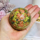 High Grade Large Unakite Sphere on Stand 454g