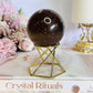 Supports Anxiety & Depression ~ Smokey Quartz Sphere on Gold Stand 10cm