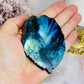 Labradorite Carved Lion Full of Blue Flash On Stand 8cm