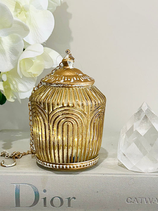 Glass Lantern Led Linear Gold/wash 15cm
