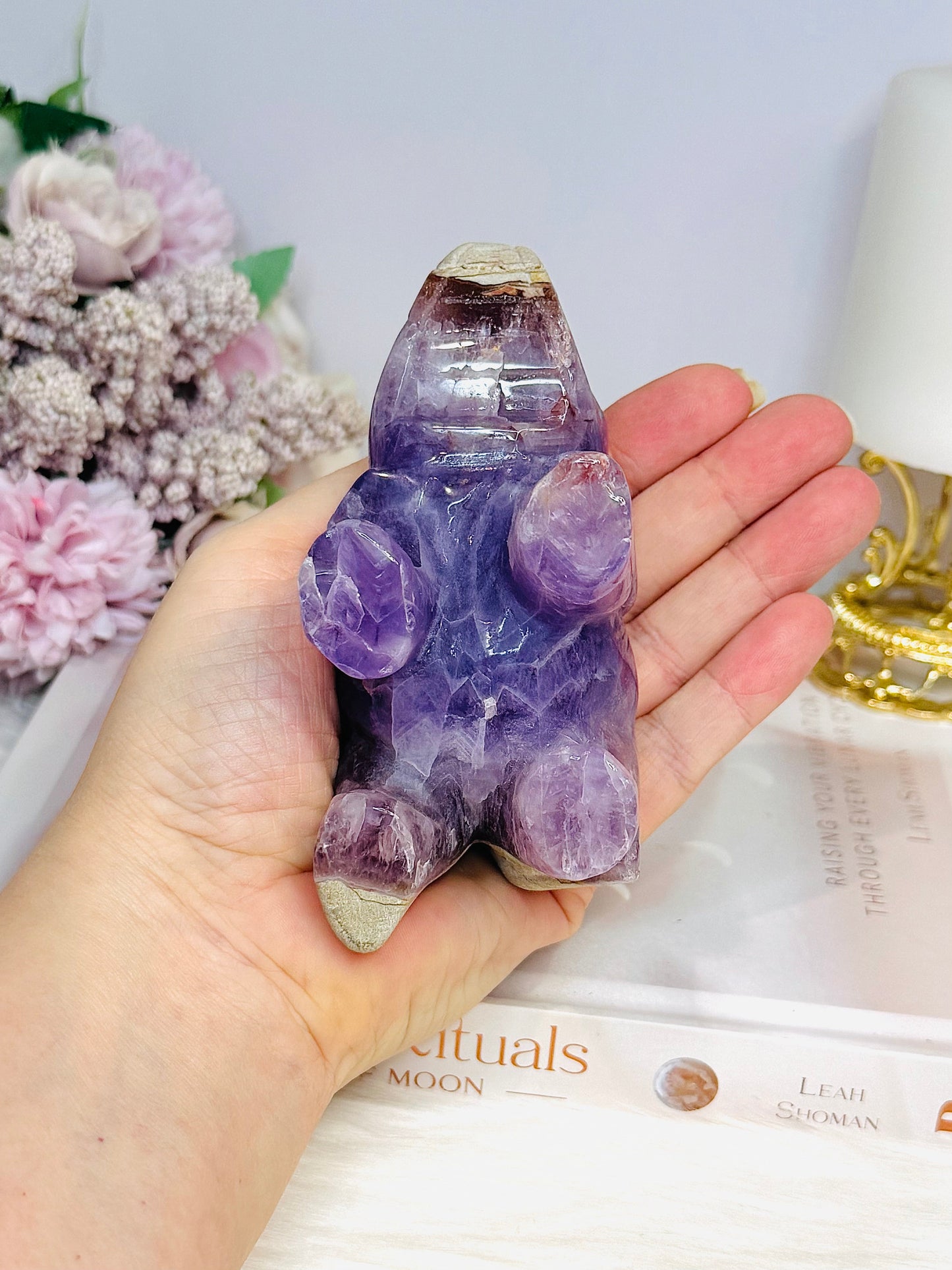 Amethyst X Mexican Lace Agate Elephant 11cm 410g