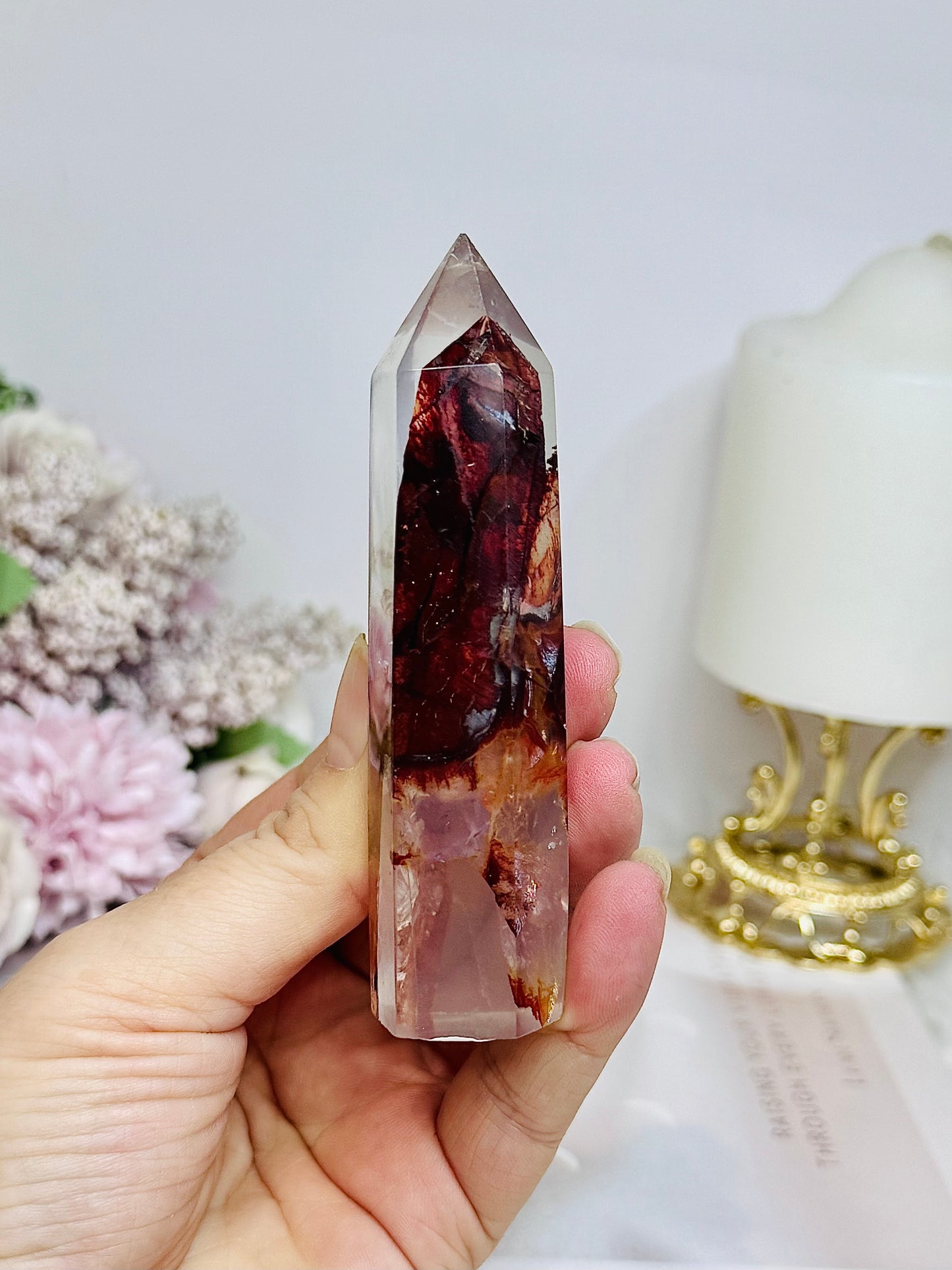 High Grade Fire Quartz Tower 9.5cm