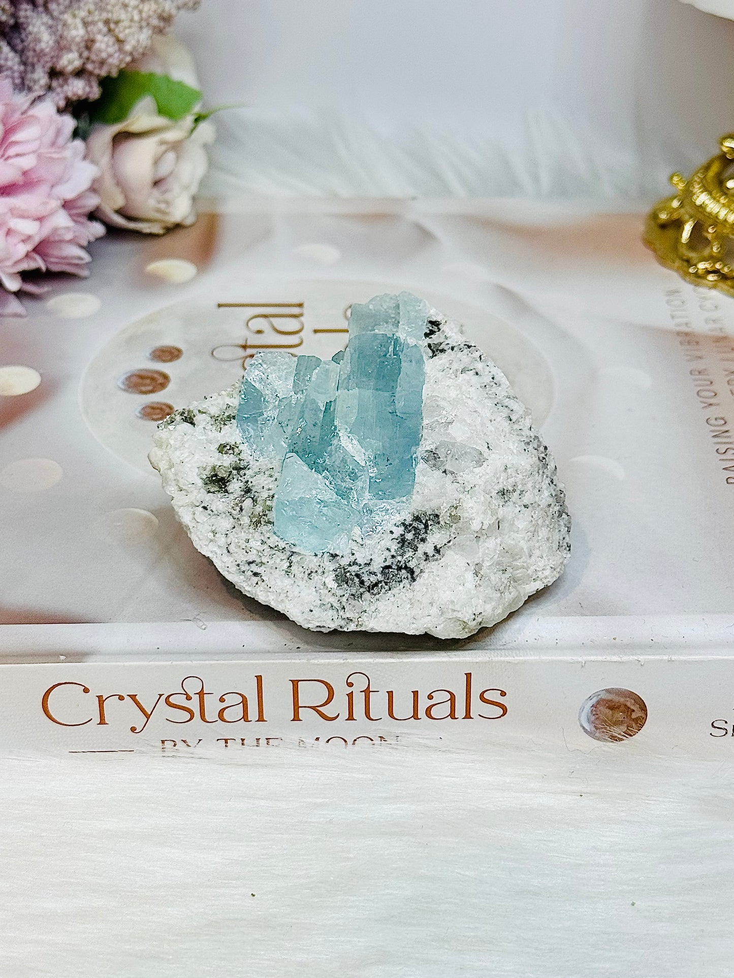 Natural Aquamarine On Matrix Specimen 145g