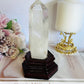 The Master Healer ~ Truly Stunning Large Clear Quartz Tower on Timber Stand 14.5cm