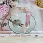 Rose Quartz Gift Set ~ Angel Aura Rose Quartz Sphere, Rose Quartz Tower & Rose Quartz Wing Necklace on Mirror Tray 10cm
