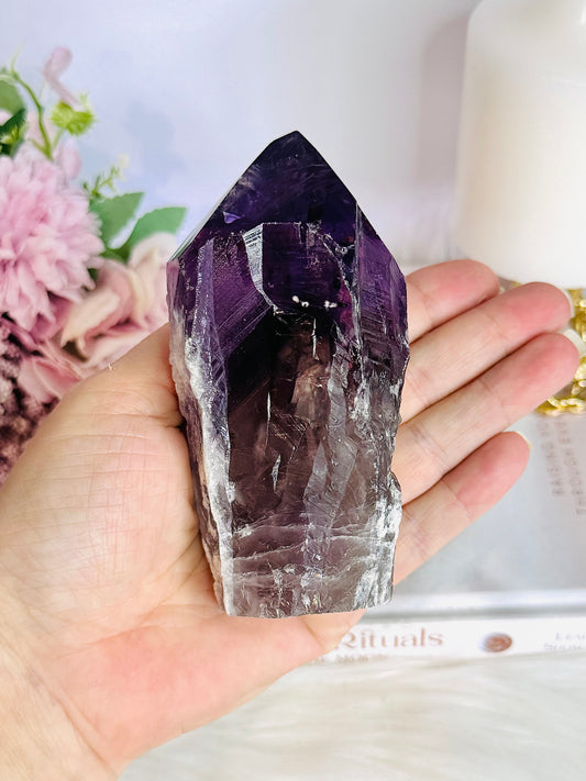 Stunning Chunky High Grade Amethyst Point | Root Elestial Dragon Tooth Wand 11.5cm