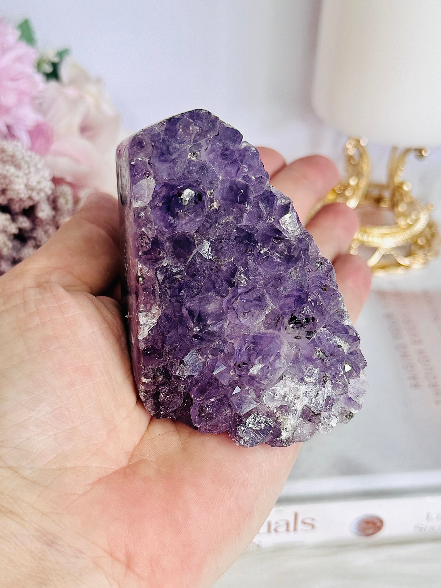 Deep Purple High Grade Amethyst Cluster From Brazil 8cm 268grams