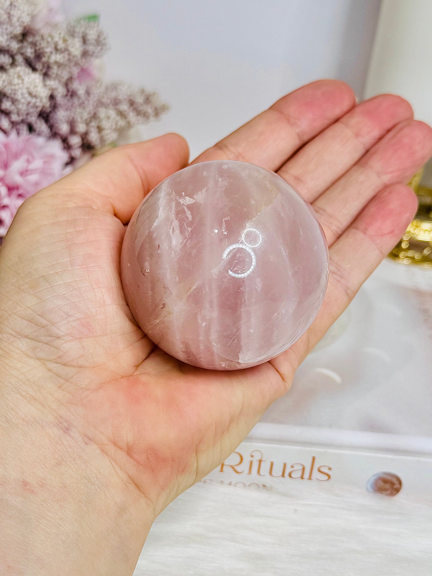 Rose Quartz Sphere On Stand 231g